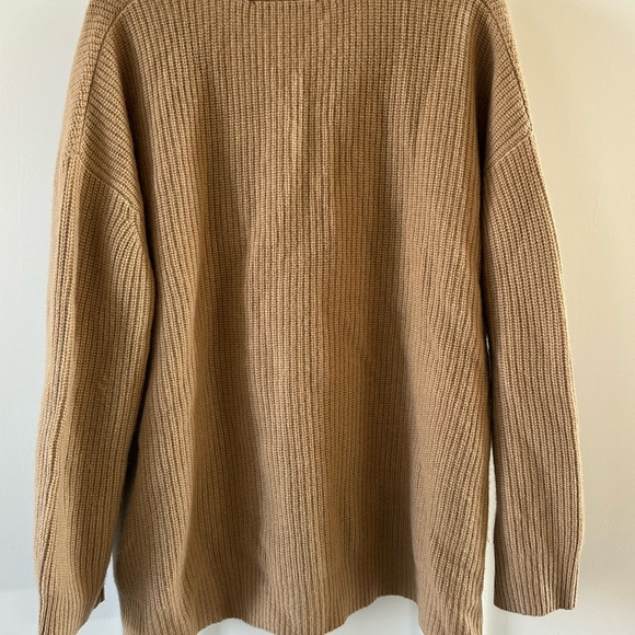 Jenni Kayne Cashmere V Neck Tan Cardigan Sweater relaxed fit over size sweater - Picture 7 of 10